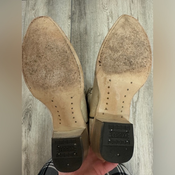 Corral Teen’s white glittered inlay snip toe cowboy boot - Picture 7 of 8